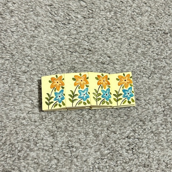 Yellow and Blue Floral Cuff Bracelet - Picture 2 of 5